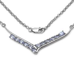 Sterling Silver Oval-cut Tanzanite Necklace