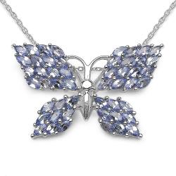 Sterling Silver Butterfly Tanzanite Necklace