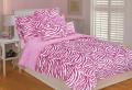 Microluxe Pink/ White Zebra Comforter Set