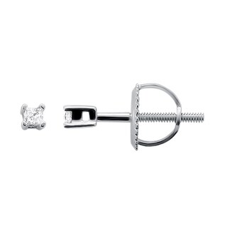 10k White Gold 1/10ct TDW Princess-cut Diamond Stud Earrings