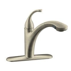 Kohler K-10433-BN Vibrant Brushed Nickel Forte Single-Control Pullout Kitchen Sink Faucet With Color-Matched Sprayhead And Lever