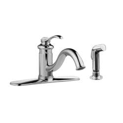 Kohler K-12172-CP Polished Chrome Fairfax Single-Control Kitchen Sink Faucet With Escutcheon And Sidespray