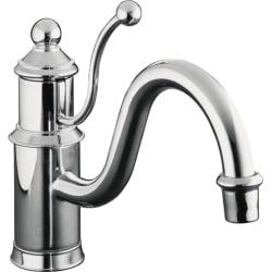 Kohler K-168-CP Polished Chrome Antique Single-Control Kitchen Sink Faucet With Lever Handle