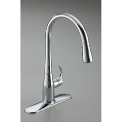 Kohler K-596-CP Polished Chrome Simplice Single-Hole Pull-Down Kitchen Faucet