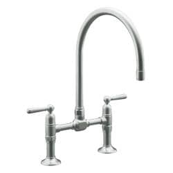 Kohler K-7337-4-BS Brushed Stainless Hirise Stainless Deck Mount Bridge Kitchen Faucet