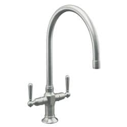 Kohler K-7341-4-BS Brushed Stainless Hirise Stainless Two Handle Kitchen Sink Faucet