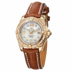 Breitling Women's 'Windrider' 18k Rose Gold and Leather Watch