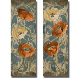 Lanie Loreth 'Poppies de Bleu I and II' 2-piece Canvas Art Set