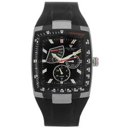 Jules Jurgensen Men's Innovative Black and Red Back Rubber Strap Watch