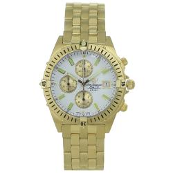 Jules Jurgensen Men's Chronograph Goldtone Steel Silver Dial Watch