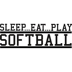 Design on Style Decorative 'Sleep Eat Play Softball' Vinyl Wall Art Quote