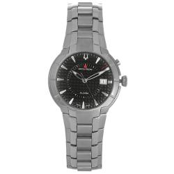 Accutron Men's Stainless Steel Black Dial Alarm Watch