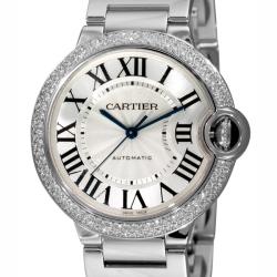 Cartier Mid-size 'Ballon Bleu' White Gold Diamond Automatic Watch