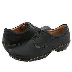 Softspots Olga Black Leather Oxfords