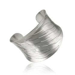 Mondevio Stainless Steel Engraved Design Cuff Bracelet