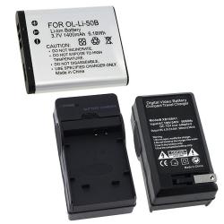 Li-Ion Battery/ Charger for Olympus Stylus Tough 6000/ Li-50B