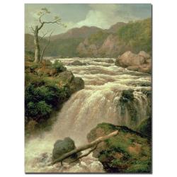 James Smith 'Waterfal on River Neath, Wales' Gallery-wrapped Canvas Art