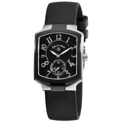Philip Stein Women's Classic Black Rubber Strap Watch