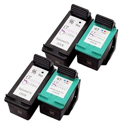 Sophia Global Remanufactured HP 96 and HP 97 Black and Color Ink Cartridges Pack of 4