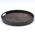 Kamra Round 14-inch Ebony Serving Trays (Pack of 6)