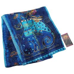Laurel Burch Indigo Cats Silk Scarf