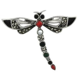 Sterling Silver Marcasite Dragonfly Pin