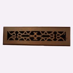 Victorian Scroll Design Bronze 2.25x10-inch Floor Register