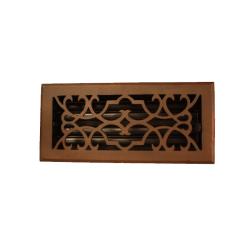 Victorian Scroll Design Bronze 4x10-inch Floor Register