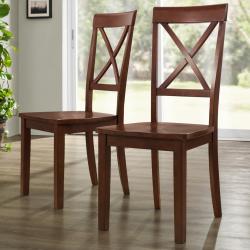 Cedar Hills Mahogany X-back Chairs (Set of 2)