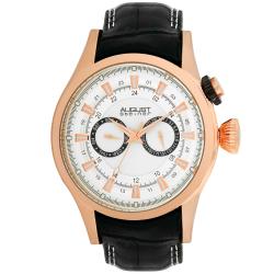 August Steiner Men's Steel Swiss Quartz Day/ Date GMT Watch