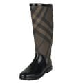 Burberry Women's Brown Plaid Rubber Rain Boots