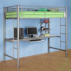 Sunset Twin/Workstation Silver Bunk Bed