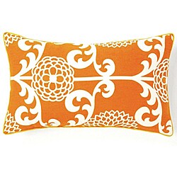 12 x 20-inch Floret Orange Cotton Decorative Pillow