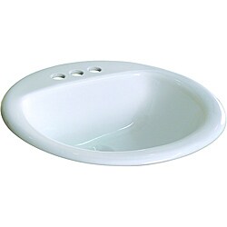 Fine Fixtures Ceramic 19-inch Drop-in Self Rimming White Bathroom Sink