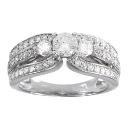 14k White Gold 1ct TDW Diamond 3-stone Anniversary Ring (H-I, I1-I2)