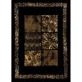 Alexa Cameo Black Tiger Leopard Panel Box Rug (5'3 x 7'9)