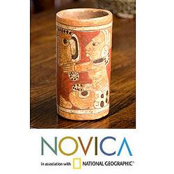 Handmade Ceramic 'Maya Heritage' Vase El Salvador