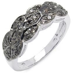 Sterling Silver 1/4ct TDW Champagne Diamond Fashion Ring