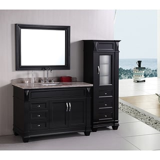 Design Element Hudson 48-inch Single Sink Bathroom Vanity Set with Linen Tower Accessory Cabinet