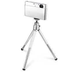 BasAcc Silver Mini Retractable Tripod with Ball Head and Foldable Legs