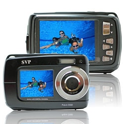 Aqua 5500 Black (with Micro 16GB) 18MP Dual Screen Waterproof Digital Camera