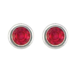 10k Gold July Birthstone Created Ruby Stud Earrings