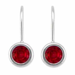 10k Gold January Birthstone Red Garnet Earrings