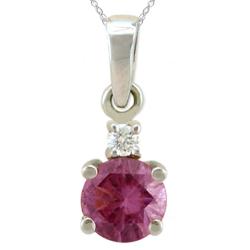 10k Gold Rhodolite and Diamond June Birthstone Necklace (G-H, SI1-SI2)
