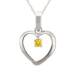 10k Gold November Birthstone Citrine Heart Necklace