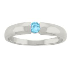 10k Gold Sky Blue Topaz March Birthstone Ring