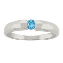 10k Gold Swiss Blue Topaz December Birthstone Ring