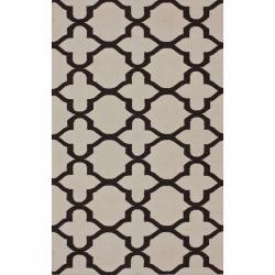 nuLOOM Handmade Flatweave Moroccan Trellis Natural Wool Rug 7'6 x 9'6