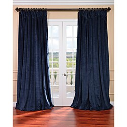 EFF Midnight Blue Velvet Blackout Extra Wide Curtain Panel (As Is Item)
