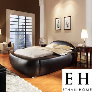 ETHAN HOME Yorkshire Black Bonded Leather Bed